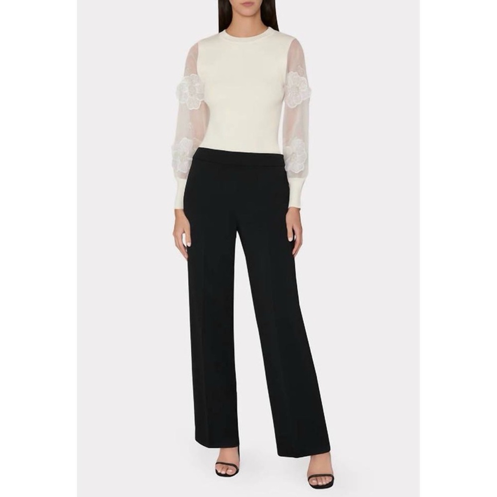 MILLY natia crepe pants in black size 2